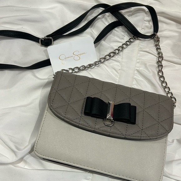Jessica Simpson Handbags - Grays & Black Bow Crossbody/clutch